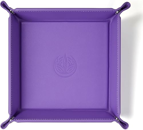 Bandeja de joyería, bandeja de valet de piel sintética para mujer, cartera para llaves, monedero, bandeja de viaje (morado)