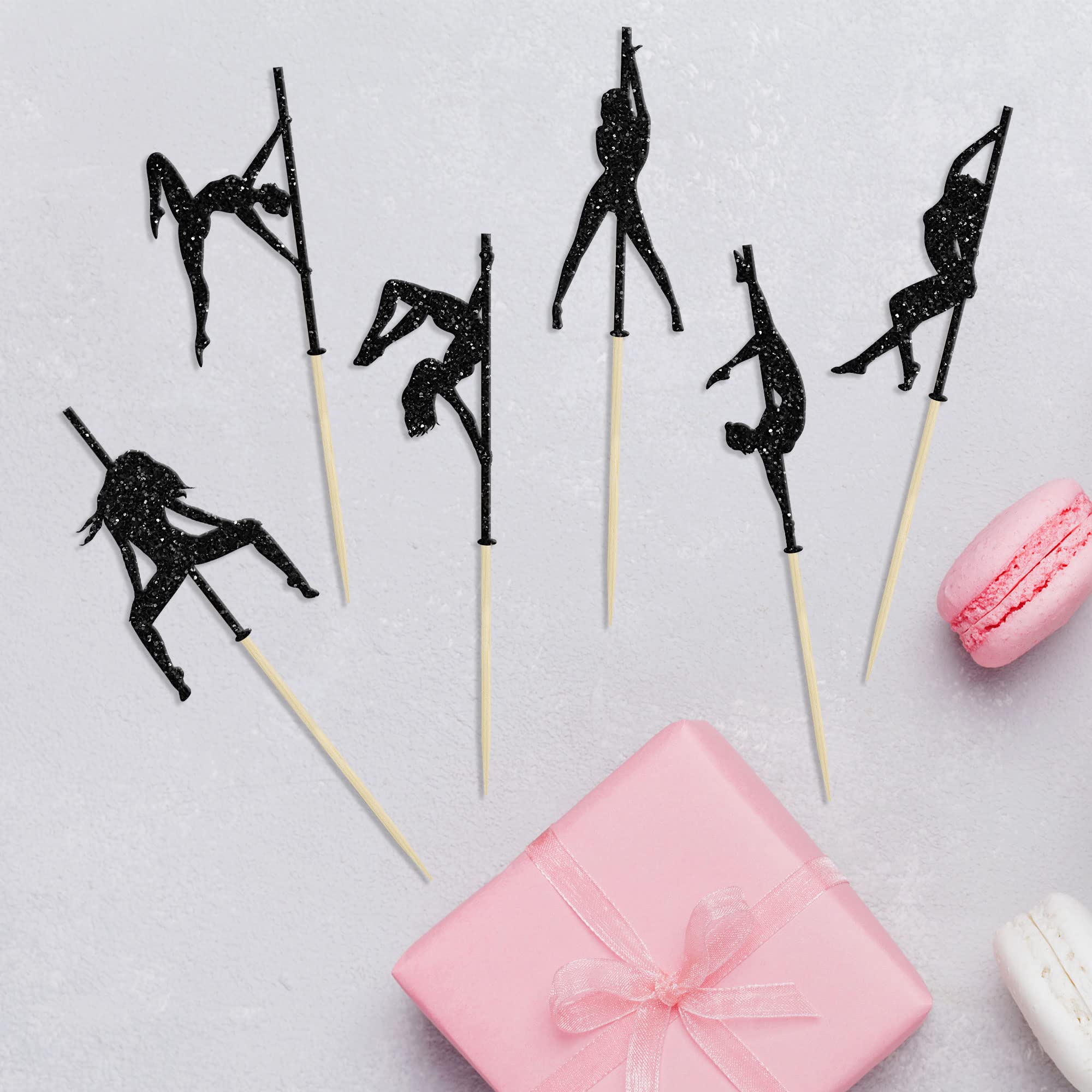 Gyufise Lot De 24 Décorations Pour Cupcakes En Forme D'étoile à Paillettes Y2k Années 2000 - Rose - Pour Enterrement De Vie De Jeune Fille Sur Le Thème Du Y2k