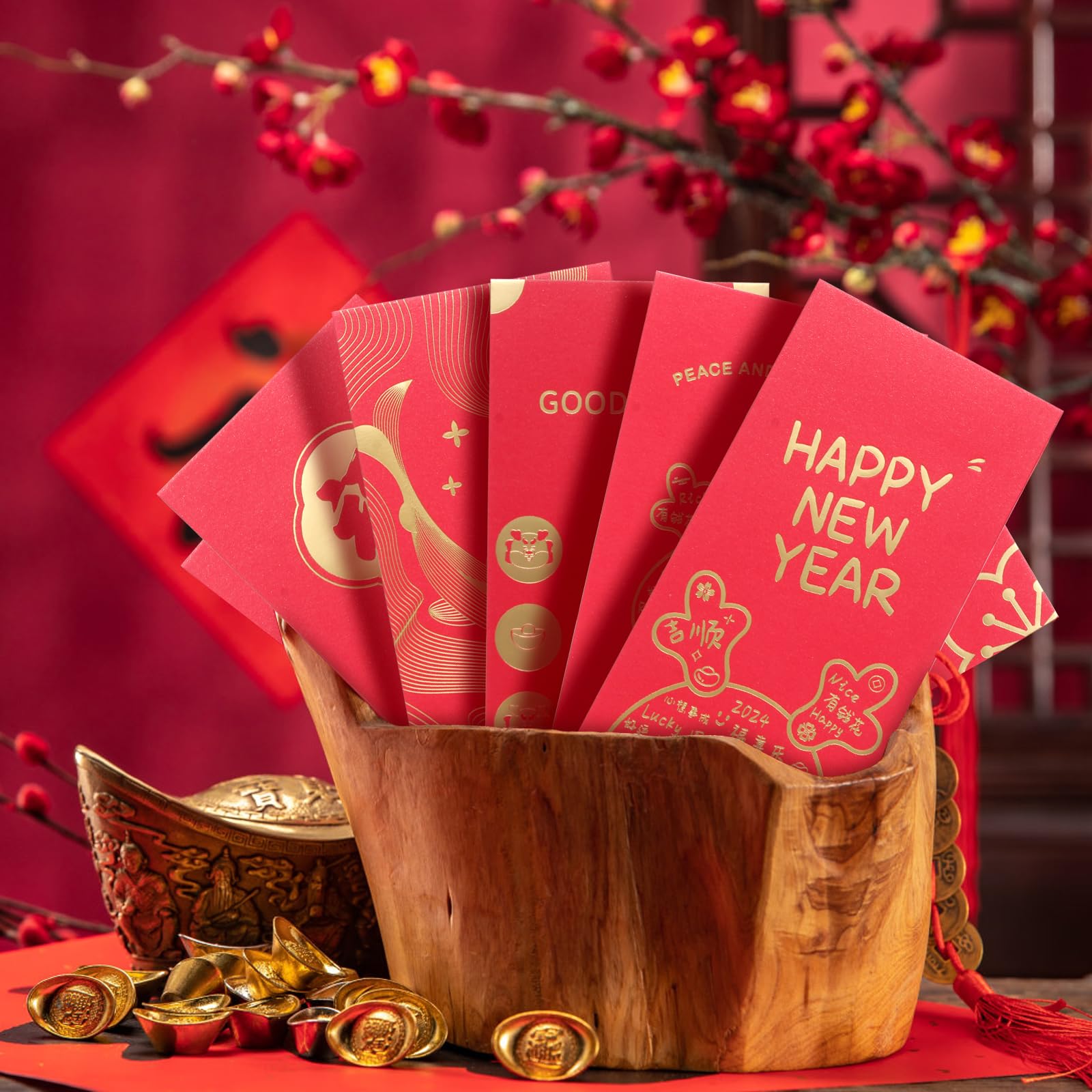 Veroda 12pcs Chinese Red Envelopes Chinese New Year Lucky Money Pockets Hong Bao for Spring Festivel Wedding Pocket Money - Image 4