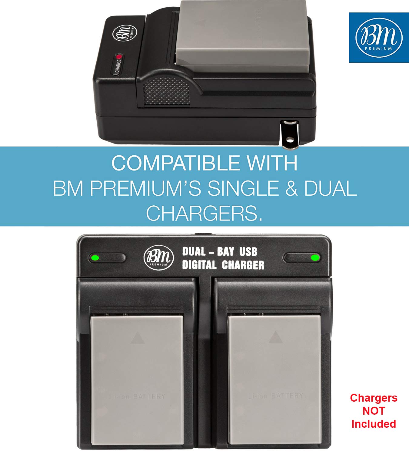 DSTE Kit 2 Batterie BLS-5 (2100mAh) + Caricatore USB Rapido Per Olympus