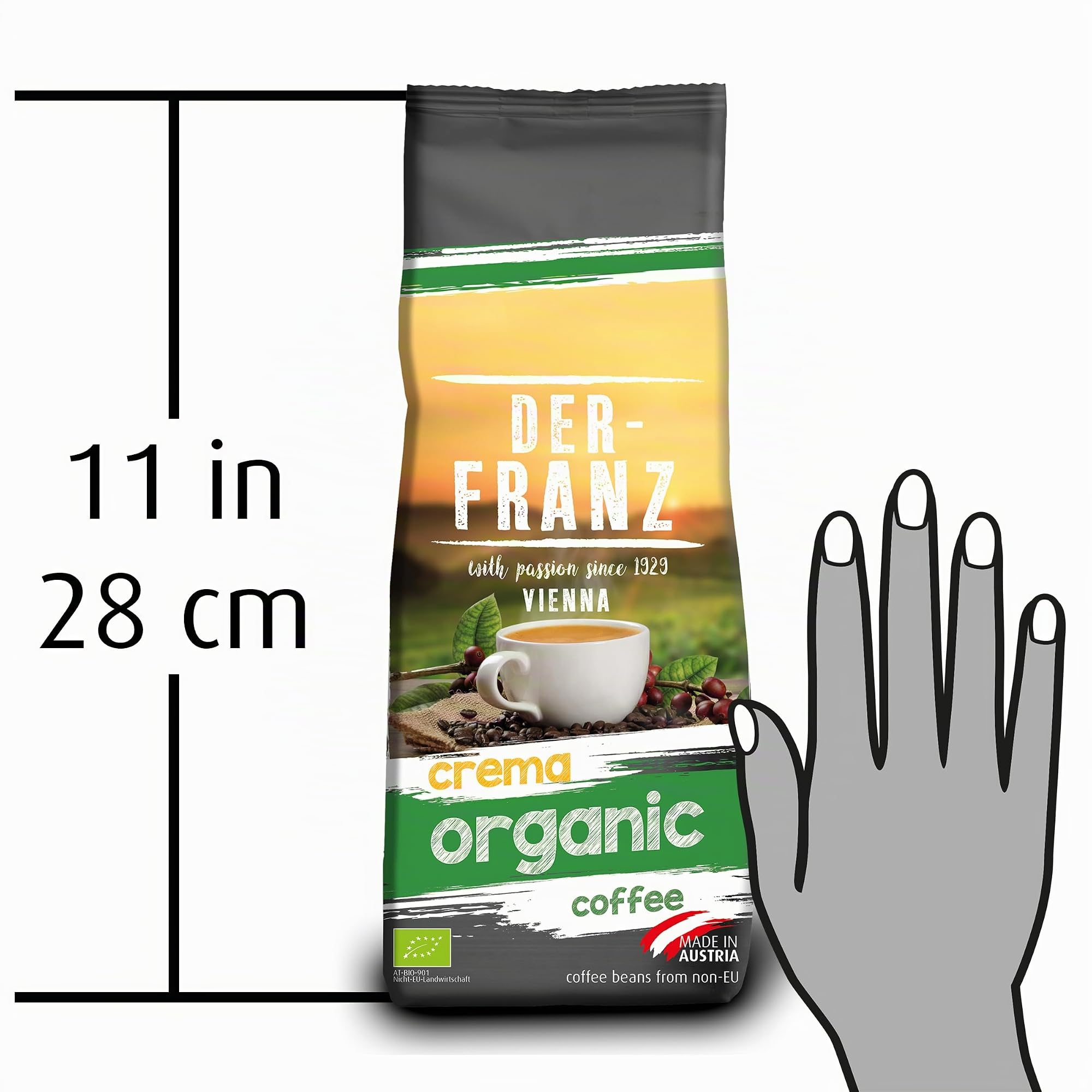 Der-Franz - Crema de café orgánico UTZ, grano entero. 500 g (Paquete de 4)