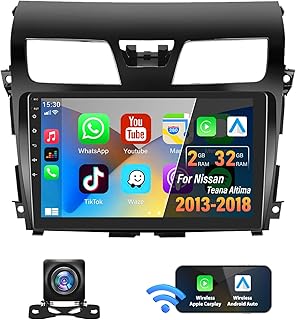 [2+32G] Android 13 Car Stereo for Nissan Teana Altima 2013-2018 with Wireless Apple Carplay&Android Auto,10.1 Inch Touch Screen Car Radio with Bluetooth FM/RDS WiFi GPS SWC Dual USB+ Backup Camera