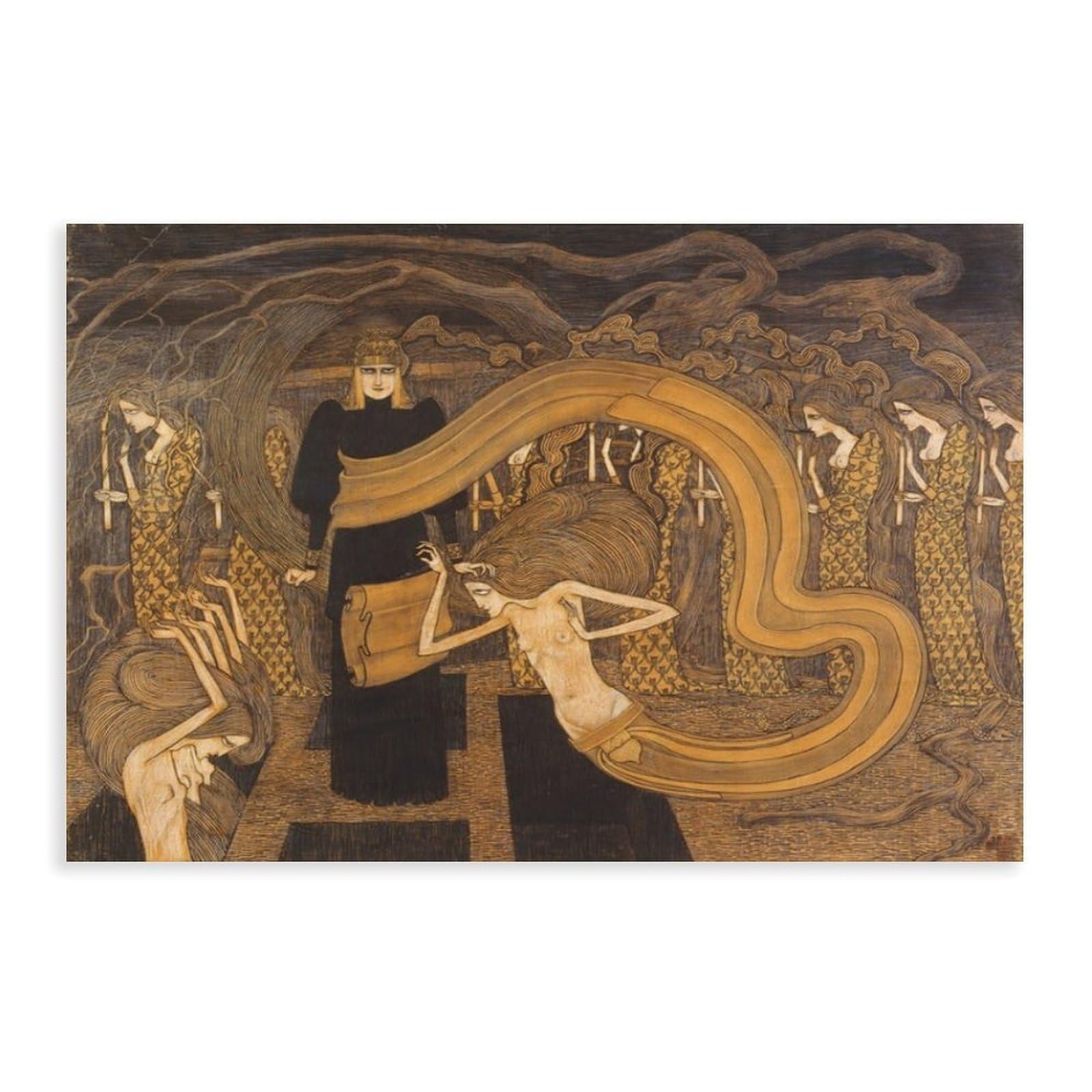 Jan Toorop Fatality 1893 Canvas Art Poster And Wall Art Picture Print Modern Family Bedroom Decor Unframe 24x36inch(60x90cm)