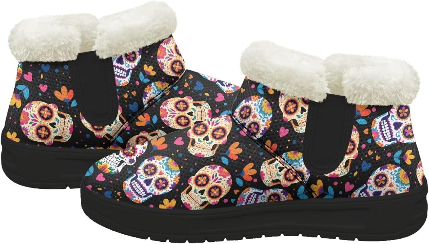 Snow Boots for Women Fur Lined Warm Winter Boots Slip-on Non-slip Ladies Winter Shoes Size 4.5-12