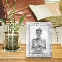 4x6 Picture Frame Rustic - MDF Wood & Plexiglass for Tabletop or Wall Display 1 Pack