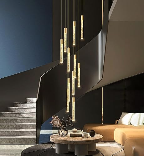 Miniatura 8 de Candelabros de luces largas para sala de estar, entrada, comedor moderno, luces LED, lámparas colgantes, lámparas de cristal, accesorios para