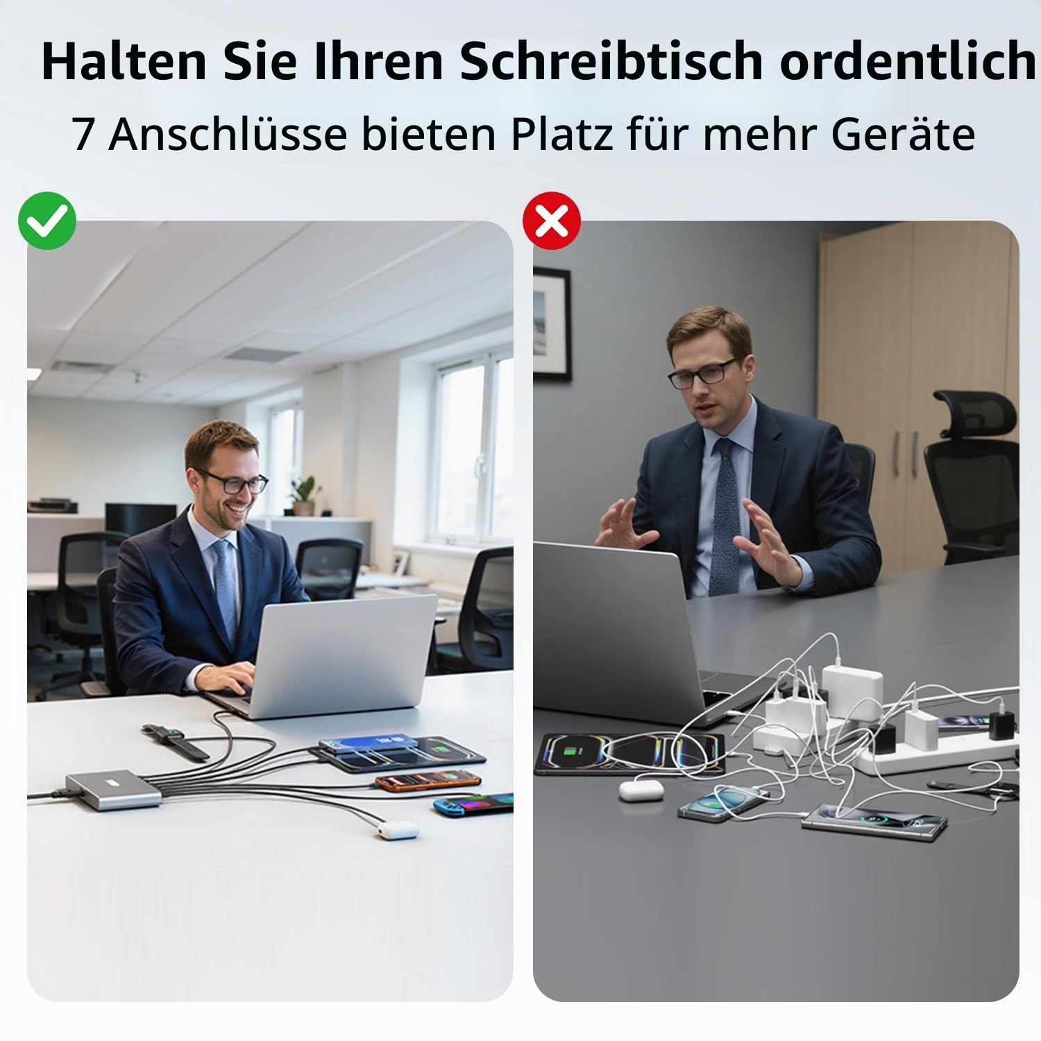 USB C Ladegerät, 455W 7 Port USB ladegerät mehrfach, Multi Port Schnellladestation, GaN PD PPS-Netzteil Kompatibel mit MacBook Pro/Air, Dell, iPhone, Galaxy, Laptops, Tablets, Mobiltelefonen