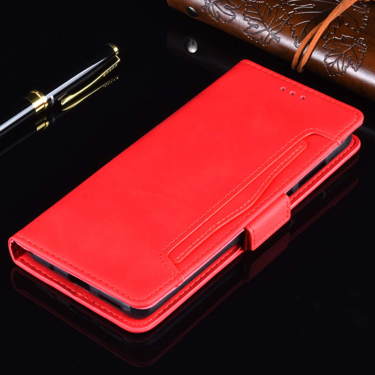 Custodia In Pelle PU Con Portafoglio E Supporto Per TCL 10 5G – Flip Cover Magnetica Con Slot Carte, Marrone