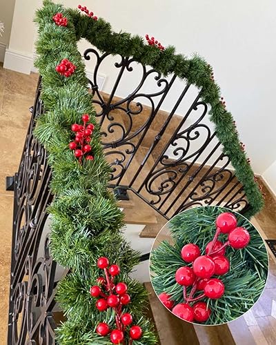 Miniatura 6 de 20 tallos de bayas rojas, 10.2 pulgadas, bayas de Navidad para árbol de Navidad, decoraciones de manualidades, vacaciones y decoración del hogar