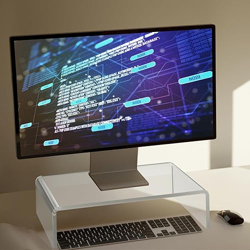 Miniatura 5 de Jetec 2 piezas de soporte acrílico transparente para monitor de escritorio, consola de videojuegos, soporte de acrílico para computadora portátil,