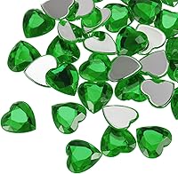 Vista 9 de MECCANIXITY 20 piezas de diamantes de imitación acrílicos de corazón de 0.98 pulgadas (0.984 in) con parte trasera plana, gemas de plástico