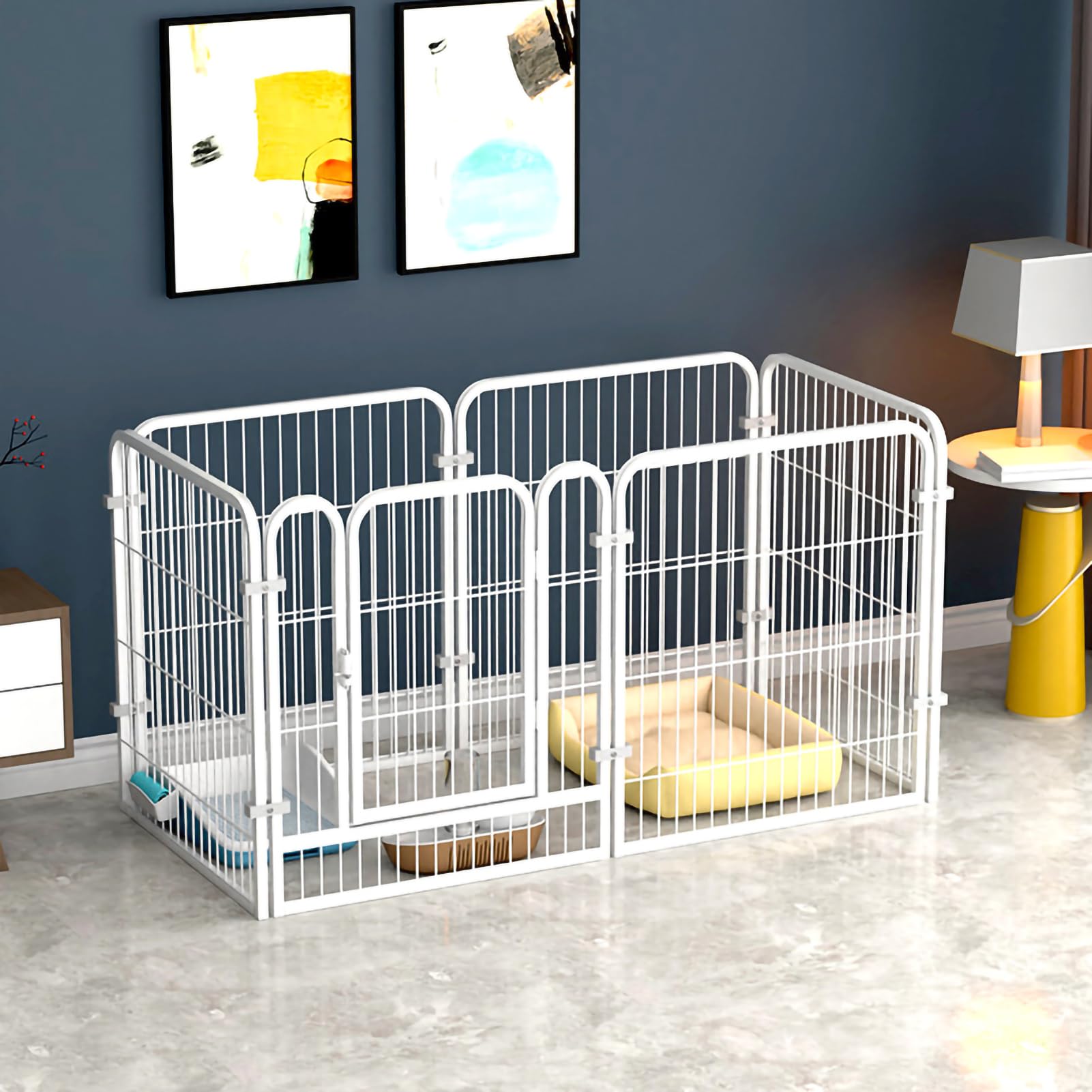 Chrees Recinto per Esercizi per Cani in Metallo con Connessione a Scatto