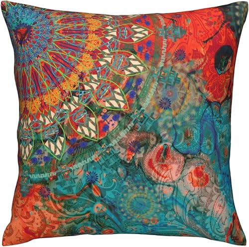 Miniatura 5 de VARUN Fundas de almohada abstractas con diseño de mandala y flores, fundas de almohada cuadradas para decoración del hogar, sofá, automóvil,