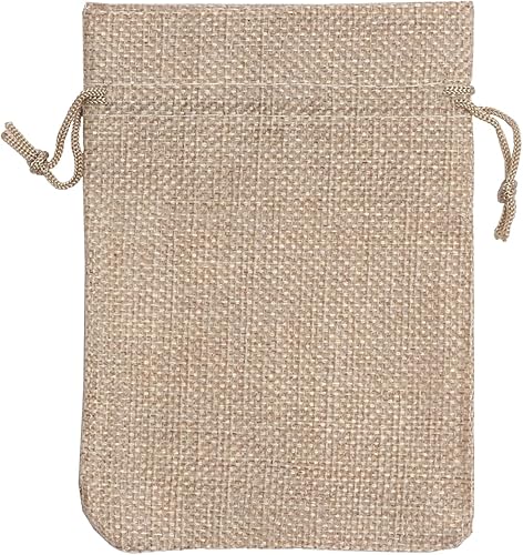 J&Rey Home - 50 bolsas pequeñas de arpillera reutilizables con cordón para recuerdos de boda, fiesta de cumpleaños, joyas (3.75 x 5.5 pulgadas,