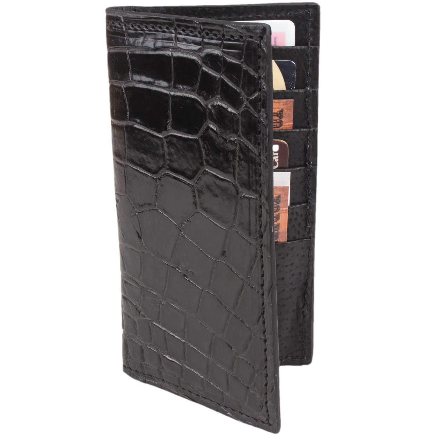 Yoder Leather CompanyGenuine Alligator Rodeo Checkbook Wallet (Black)