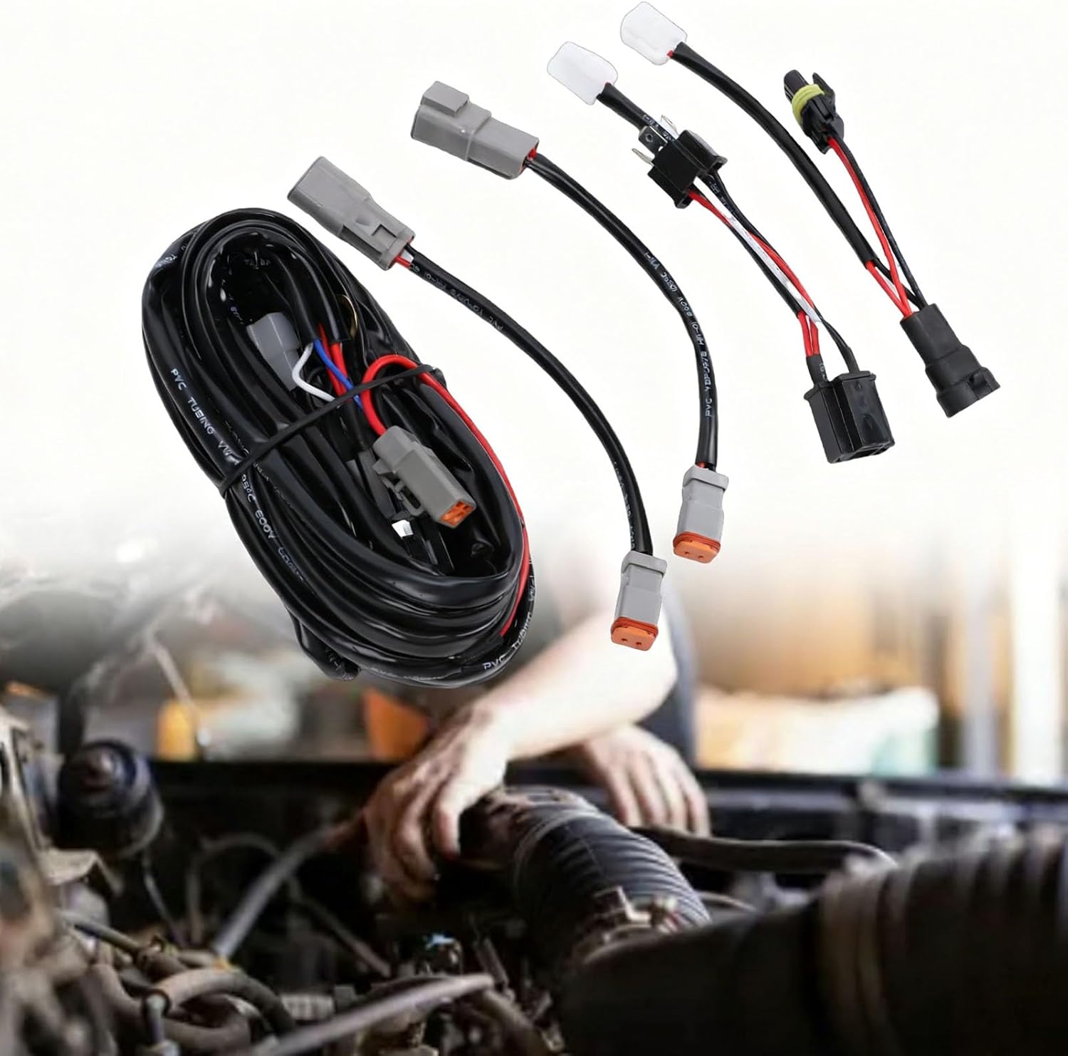 Light Bar Wiring Harness Kit, Stable Power, Double Connector Design, for Trucks, SUVs, Pickups, Motorcycles & ATVs