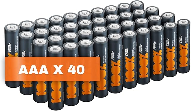 AAA Batteries pack of 40 by PeakPower 10Year Shelf life & Ideal for everyday devices