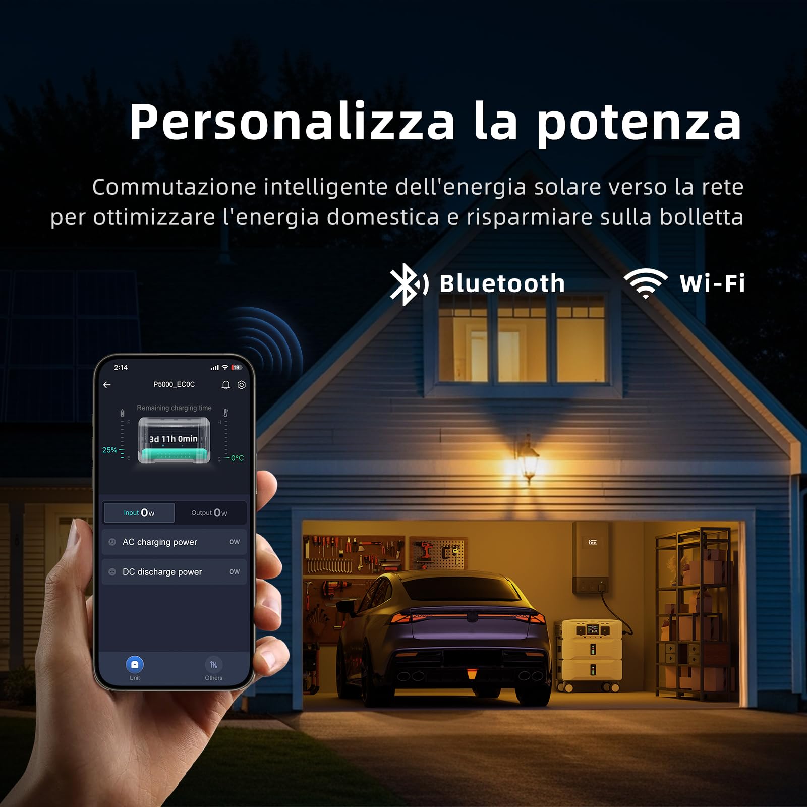 IEE 5000W (9000W Picco) Centrale Elettrica Portatile SE5000, 5120Wh Generatore Solare, Batteria LiFePO4, UPS, Espandibile fino a 10kWh, 11 Uscite, APP, Power Station per Backup Domestico, Camper