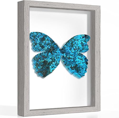 Picrit Marco de caja de sombra de 11 x 14, vitrina con cristal real de alta definición y parte trasera negra para recuerdos, artículos de bebé,