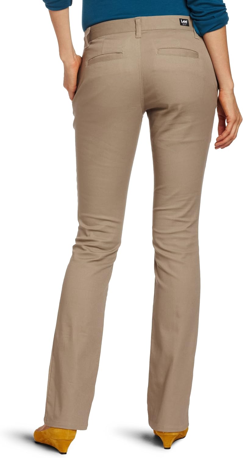 Lee womens Original Straight Leg (Plus and Standard Sizes) school uniform pants, Khaki, 7 US - Image 2