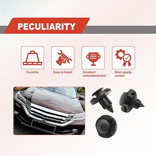 Miniatura 6 de 20 clips de retención universales para guardabarros compatibles con Nissan Infiniti 01553-09321 Mitsubishi MR328954 Chrysler Dodge MR328954 Fender