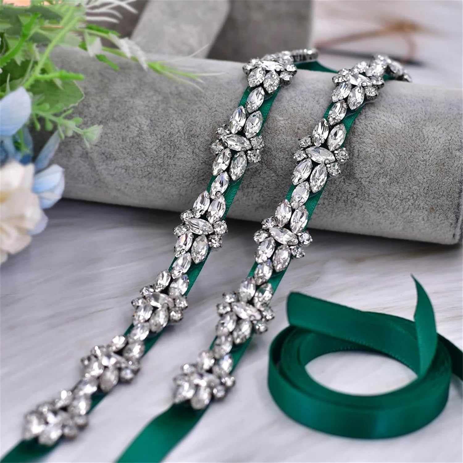 Women’S Slender Crystal Rhinestone Bridal Belt Handmade Wedding Sash For Dinner Party And Evening Gowns