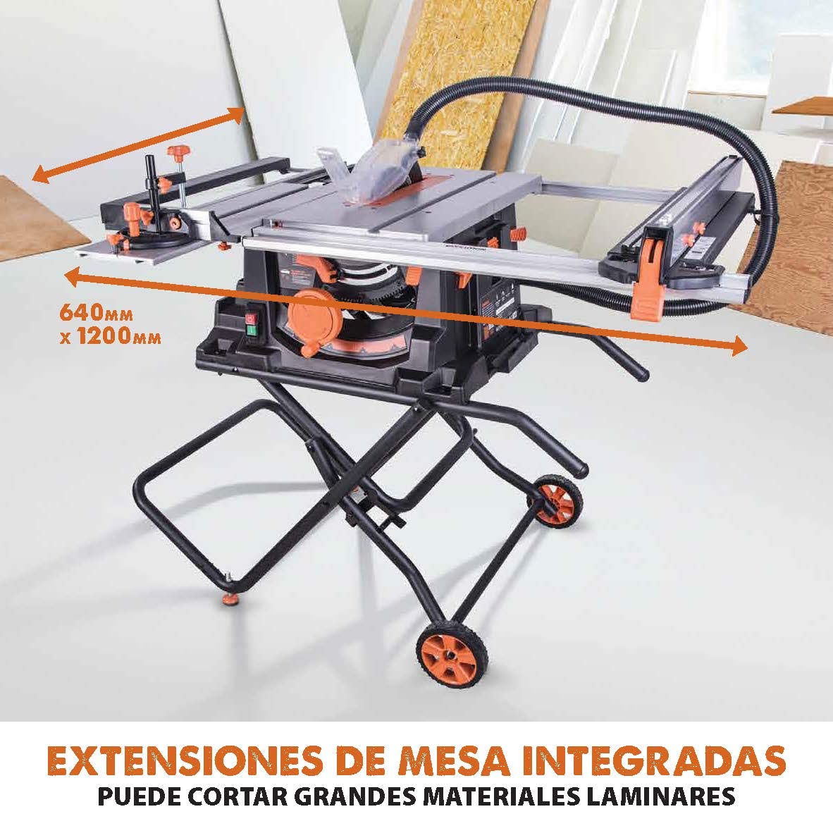 EVOLUTION POWER TOOLS 057-0003 Sierra de mesa multimaterial Rage 5-S, 1500 W, 230 V, 255 mm