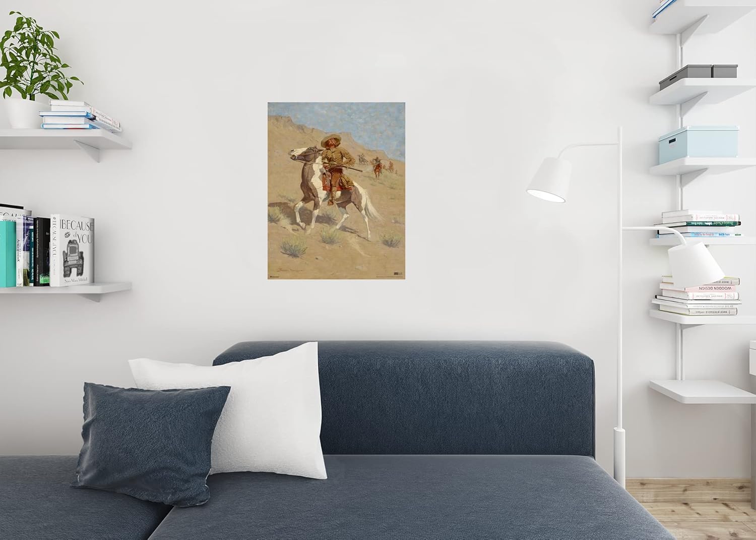 Frederic Remington Western Decor - Cowboy Painting with Horses - Wild West - Old West - Longhorn and Buckskin - Cool Wall Art Print - 24x36