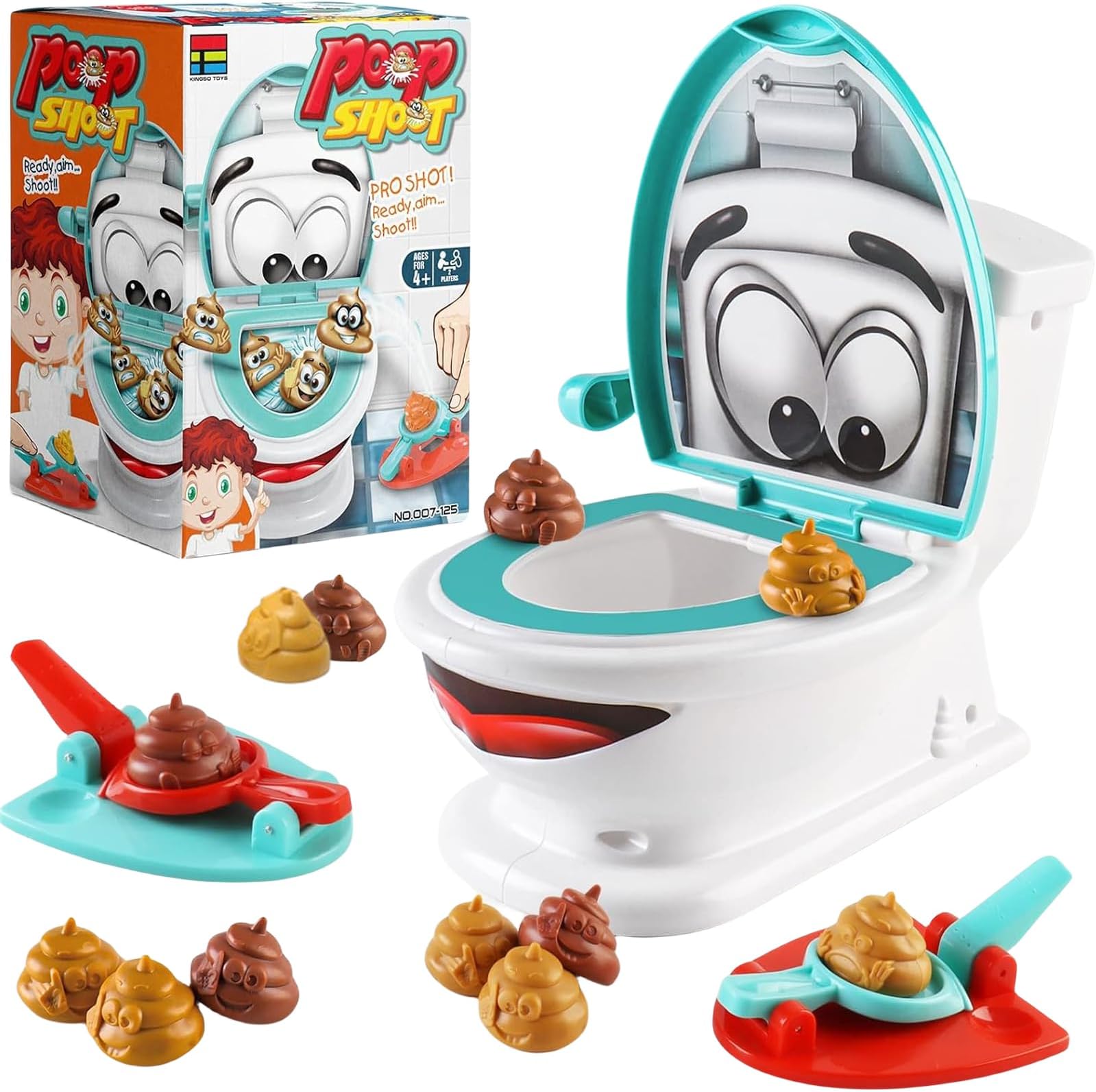 โ COSORO Poop Shoot GameToilet with 12 Poops,2 Launchers,1 Sticker,Funny Toilet CreativeFamily Game Shoot Game Joke Prank Novelty for Chrstmas Family Party