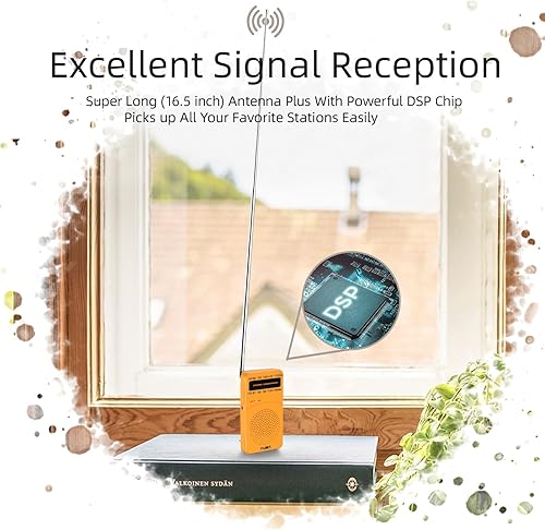 Miniatura 10 de PRUNUS J-166 Radio portátil AM FM, radio a pilas con luz de sintonización, clip trasero, excelente recepción para radio de emergencia y interior y