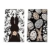 Artoid Mode Black Bunny Eggs Flower Easter Kitchen Towels Dish Towels, 18x26 Inch Spring Farmhouse Leaves Decoration Hand Towels Set of 2