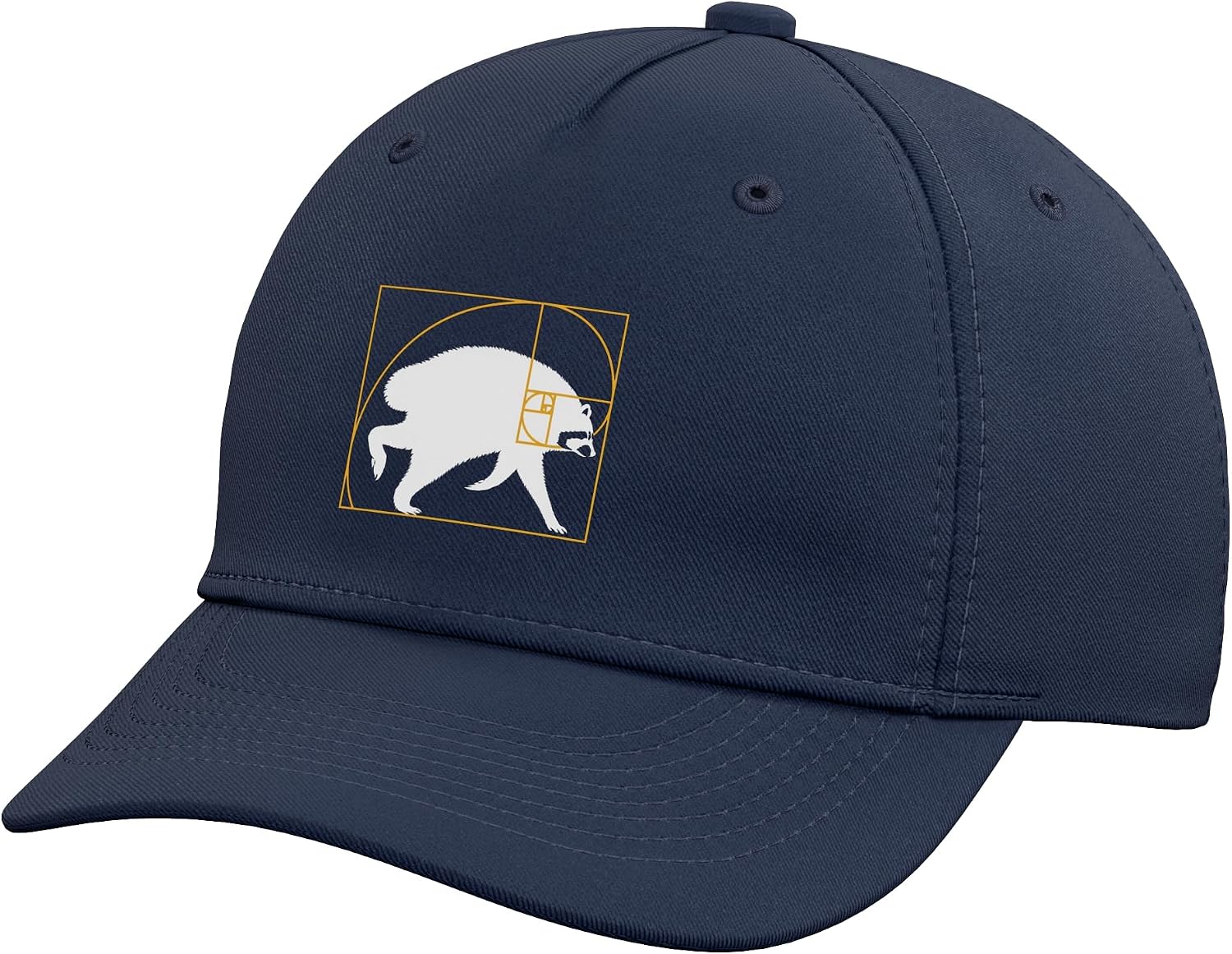 Jimothy Fibonacci Spiral Raccoon Golden Spiral Geometry Adjustable Baseball Hat