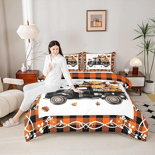 Miniatura 2 de Juego de ropa de cama de otoño para niños y niñas, regalos para el día de Acción de Gracias, decoración de dormitorio de otoño, juego de edredón