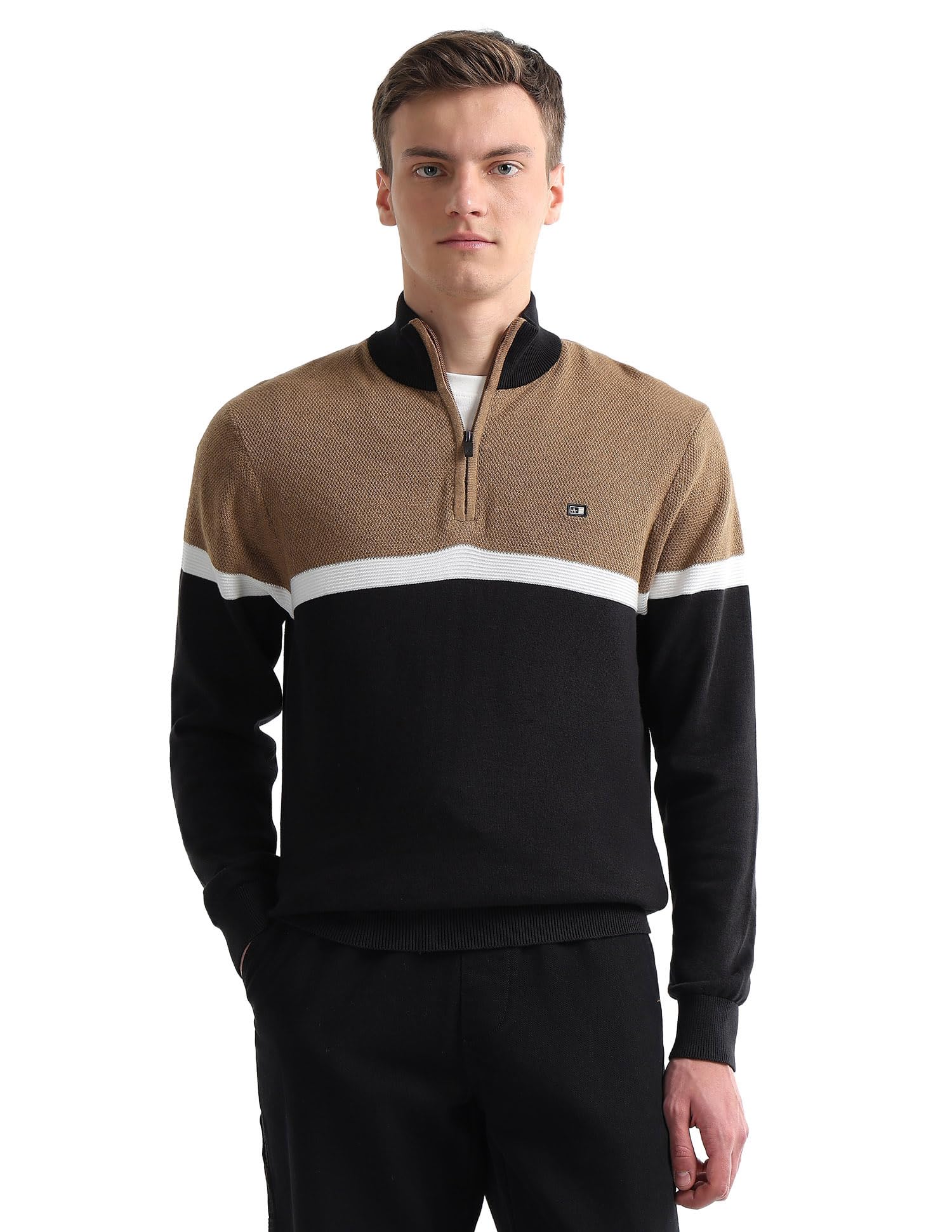 arrow sports Arrow Sport Men's Colour Blocked Regular fit Sweater-picture-30