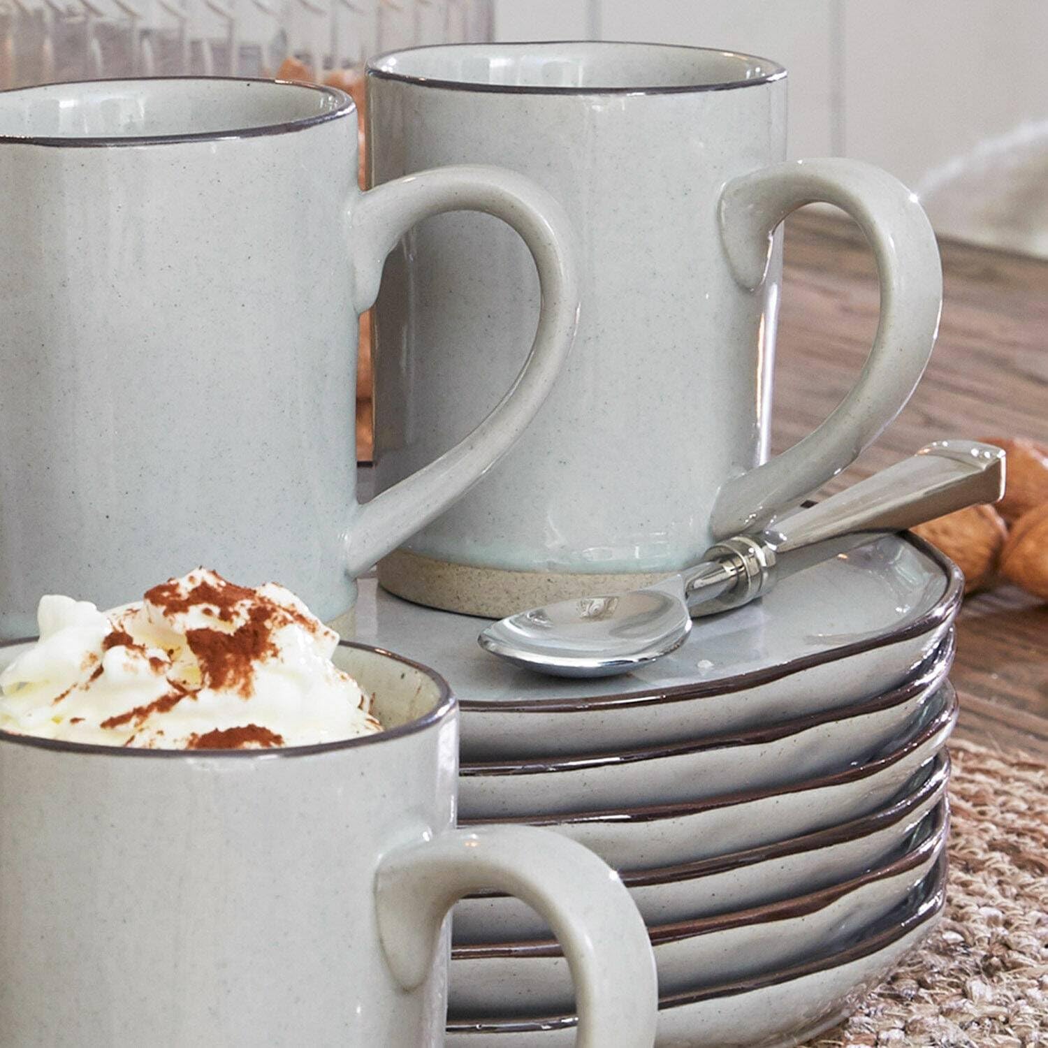 LOBERON Tasse 6er Set Biarré, grau