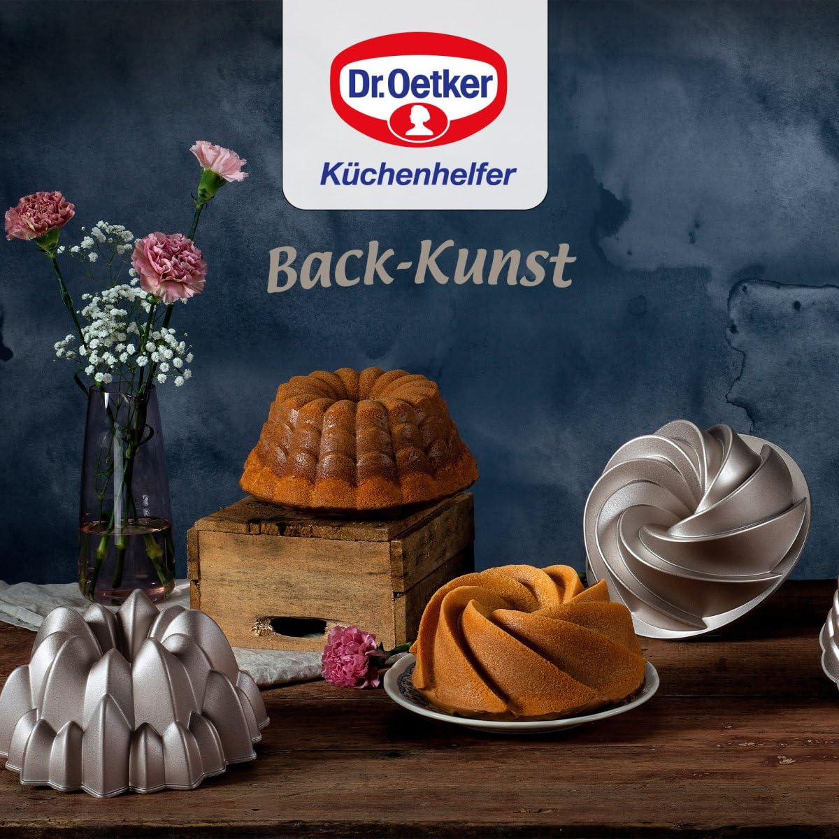 Dr. Oetker Guglhupf Twist ⌀ 22 cm – Gugelhupfform aus der Serie Back-Kunst – Backform mit Antihaft-Eigenschaften und sehr guter Wärmeleitung für leckeren Gugelhupf Kuchen