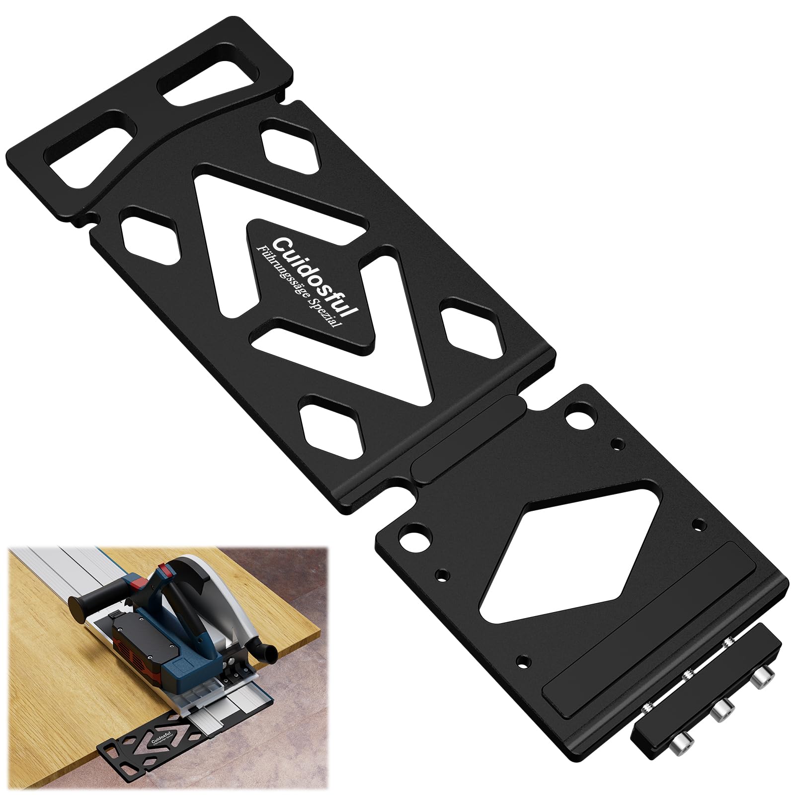 Butée d'angle fraisée CNC à 90° pour rail de guidage Bosch FSN - Butée d'angle précise pour les coupes verticales dans le travail du bois, compatible avec les systèmes Bosch FSN, idéale pour le