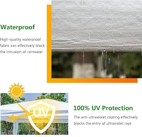 Miniatura 7 de Tienda de campaña para fiestas, cenador al aire libre, boda, patio, camping, cochera, toldo con paredes laterales extraíbles, tienda de campaña