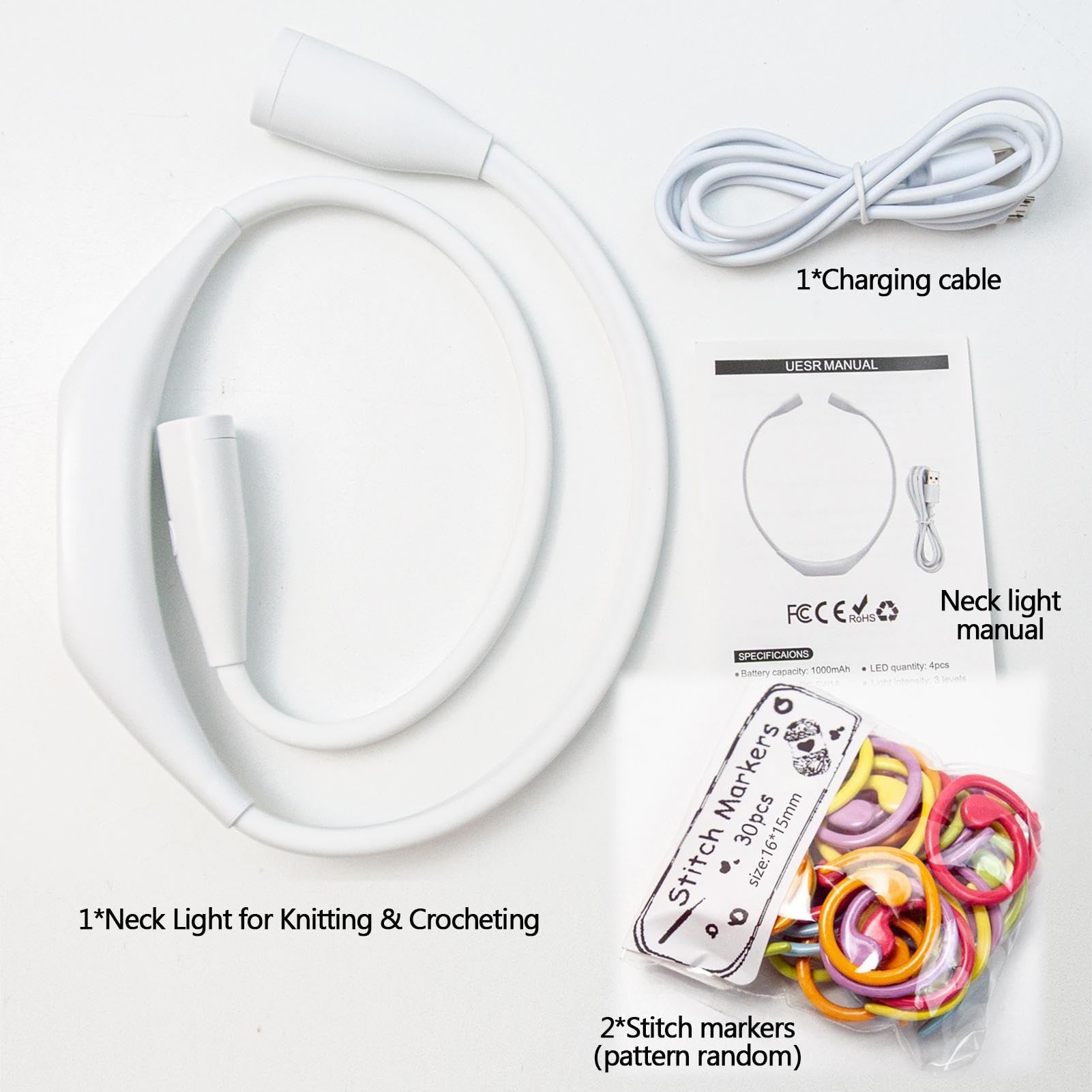 Luce LED Abbraccio USB Alimentato LED Hands Free Lettura Crochet Craft Lampada