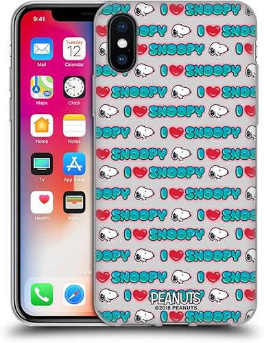 Vista 154 de Head Case Designs Funda de gel suave con licencia oficial de Peanuts I Love Pattern Snoopy Boardwalk Airbrush compatible con Apple iPhone 15