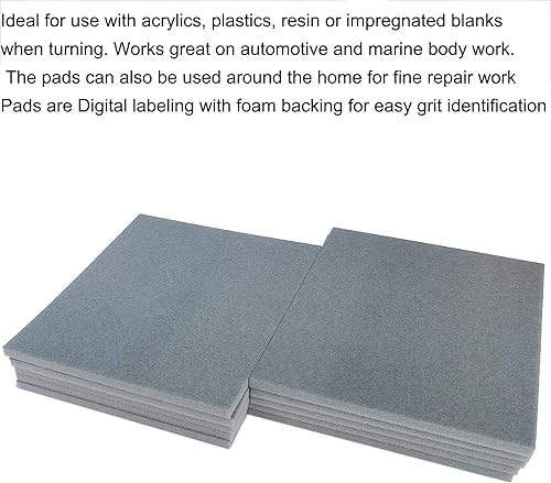 Miniatura 5 de Juego de 10 esponjas de lijado de grano 400 de 4.5 x 5.5 pulgadas, láminas de esponjas de lijado de manos húmedas o secas, bloque de arena de espuma