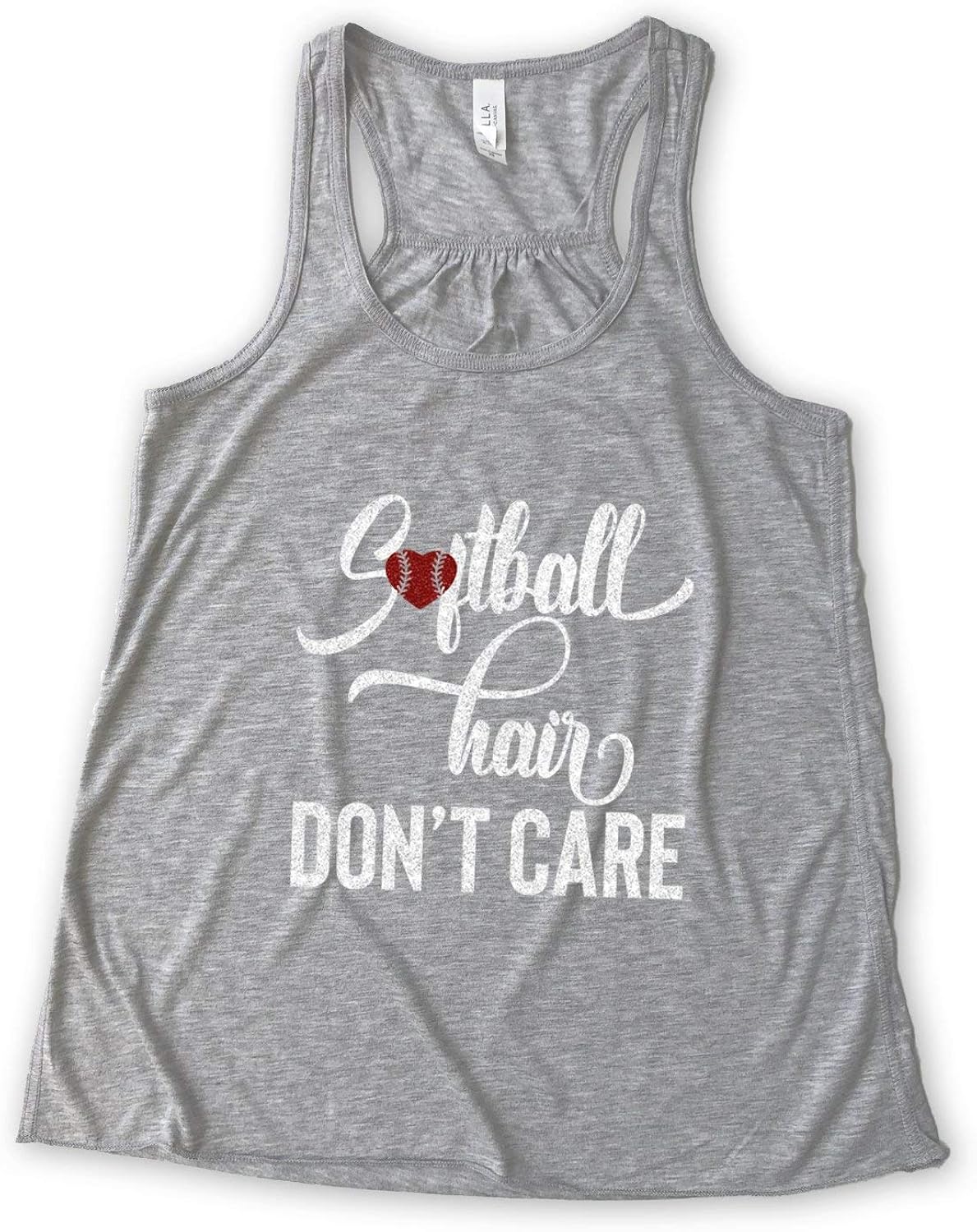 NanyCrafts Softball Hair Don't Care Girls Tank Top - Softball Girl Shirt: Clothing, Shoes & Jewelry