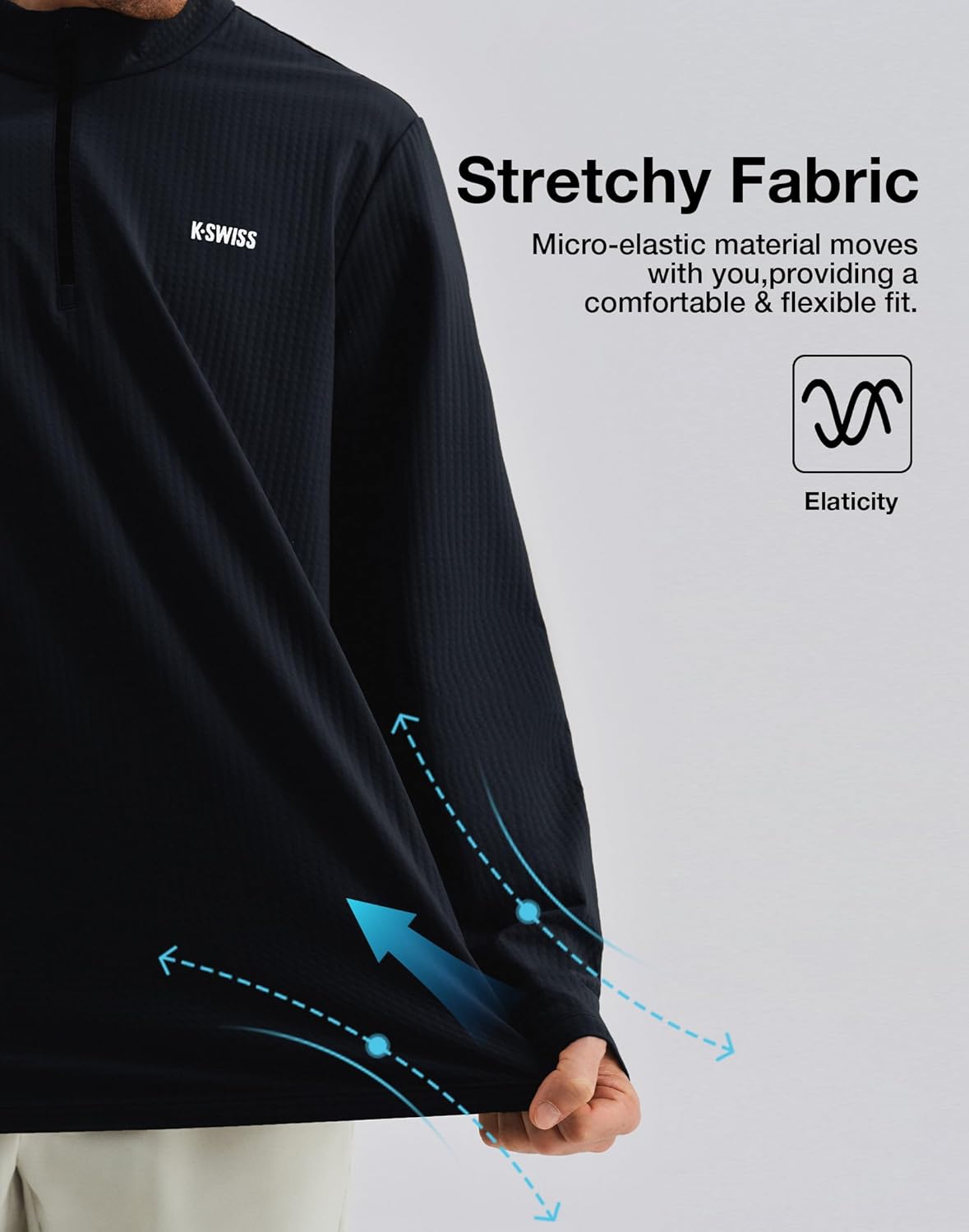 K-Swiss Men's Quarter Zip Pullover - Mock Neck Sweatshirt Golf Casual Long Sleeve Shirt - Image 4