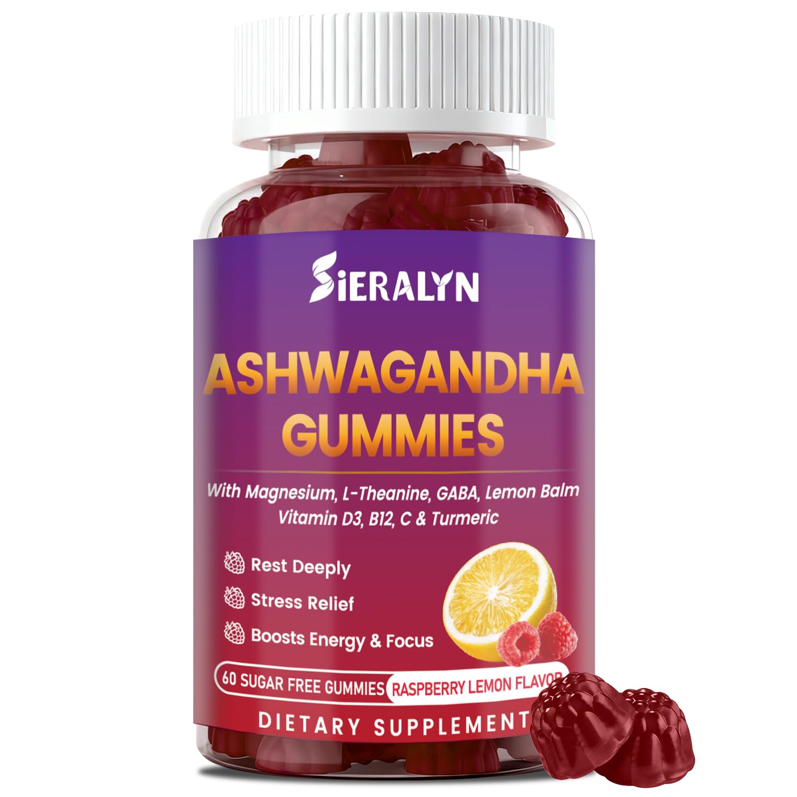 Ashwagandha Gummies Supplements 2000mg for Women Men, Vegan, Sugar-Free