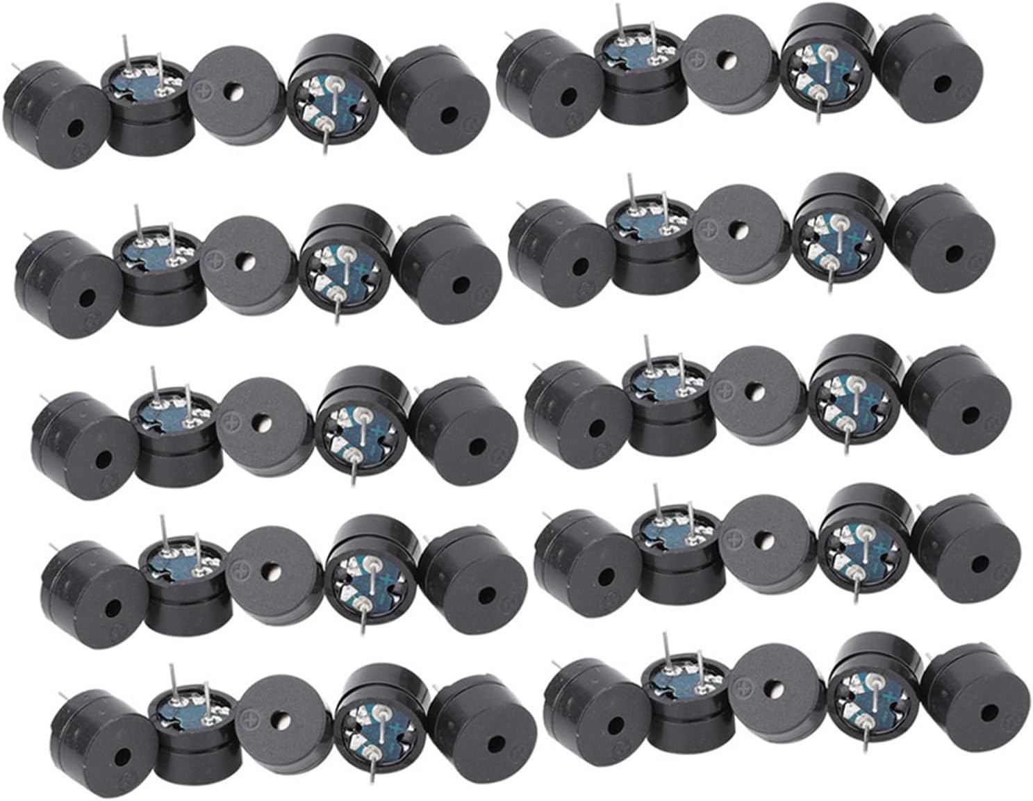 TARSHYRY Passive Buzzer, Buzzer 50 Pcs 16 Ohm with Operating Voltage 3V, 5V, 9V, 12V Piezo for Electronic Projects and Alerts
