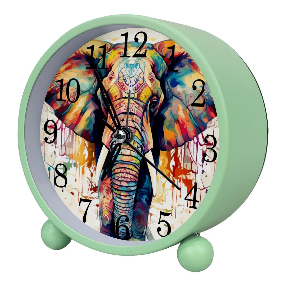Luoweisi Alarm Clock Elephant, Silent Non-Ticking with Night Light