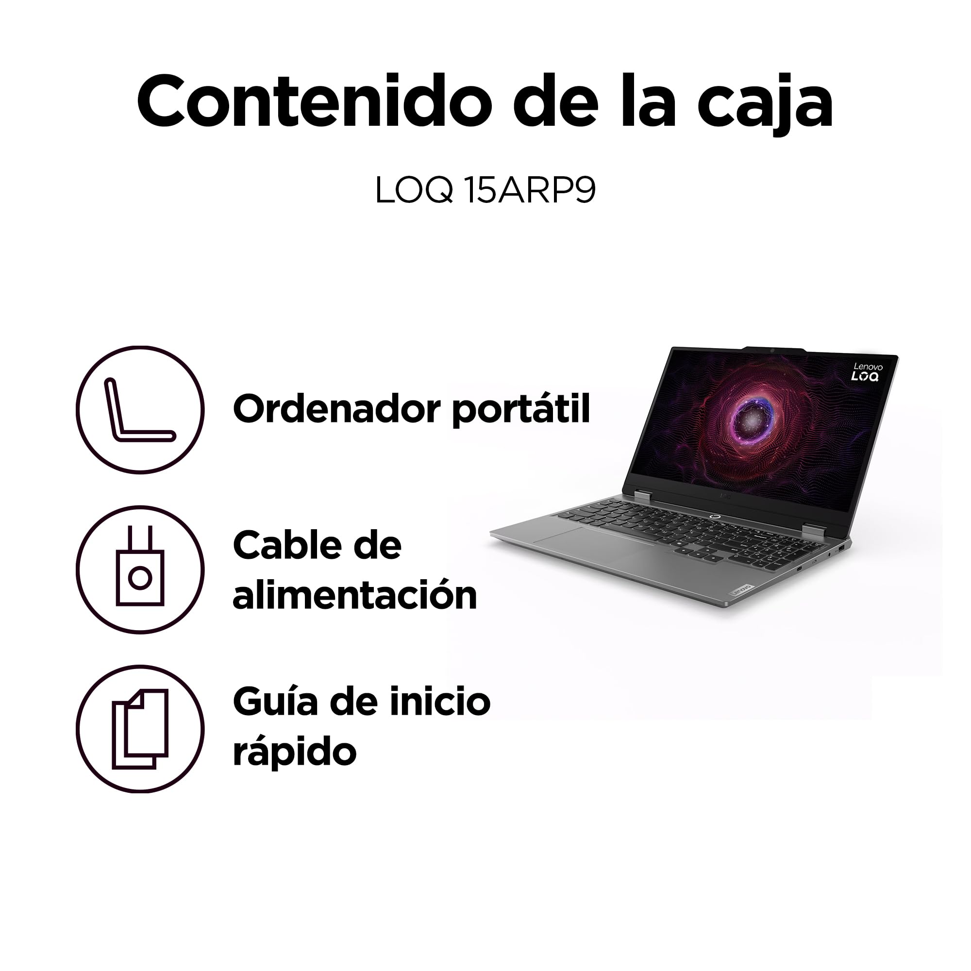 Lenovo LOQ Gen 9 - Ordenador Portátil Gaming IA 15.6" FHD, 144 Hz (AMD Ryzen 7 7435HS, NVIDIA GeForce RTX 4050, 24 GB RAM, 512 GB SSD, Wi-Fi 6, Sin Sistema Operativo) Teclado QWERTY Español - Gris
