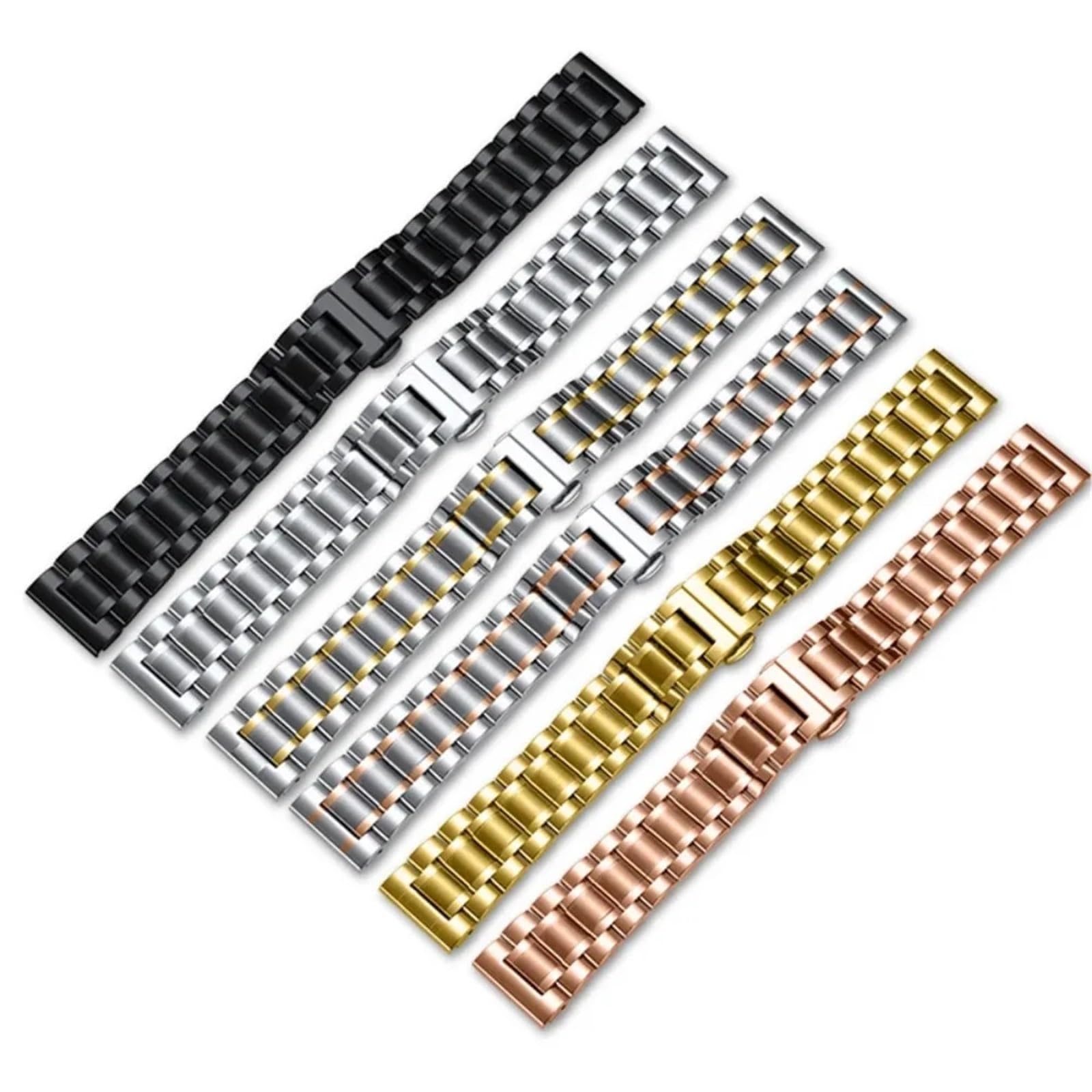 Pasek do zegarka ze stali nierdzewnej, uniwersalny, metalowy, wymienny pasek do zegarka, szybkie odpinanie, 12-24 mm (srebrny_17 mm)