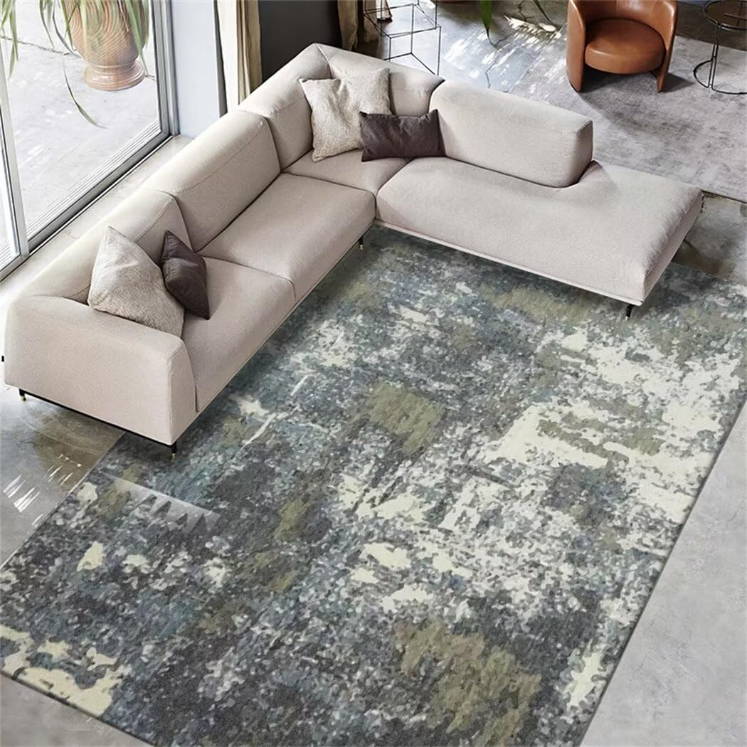 Tapis de salon lavable fini les taches tapis gris minimaliste 180 chambre enfant
