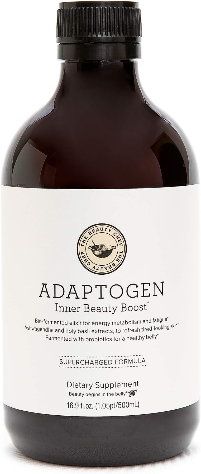The Beauty ChefADAPTOGEN Inner Beauty Boost (16.9fl.oz, 500ml) | Vegan Elixir for Energy & Gut Health | with Ashwagandha, Holy Basil, & Probiotics
